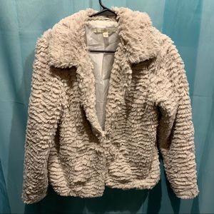 Fever Jacket Cream Faux Fur Size M